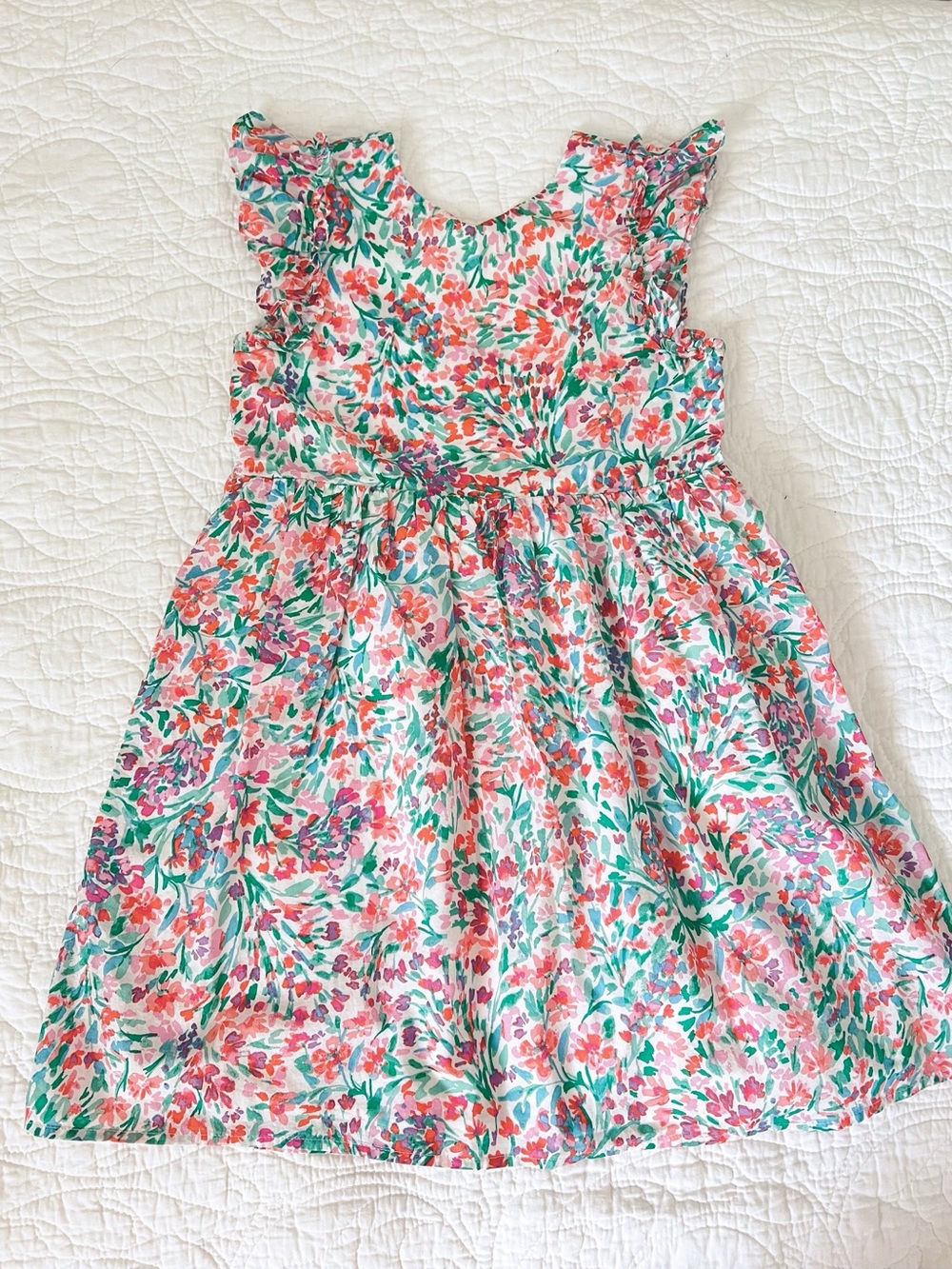 Crewcuts Floral Flutter-Sleeve Dress